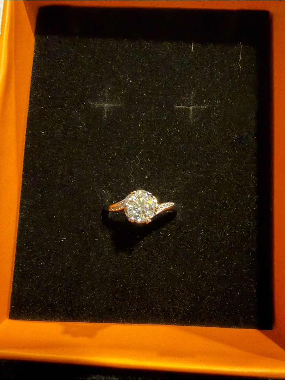1 CT Round Moissanite Ring 925 Sterling Silver Size 7 GRA Card